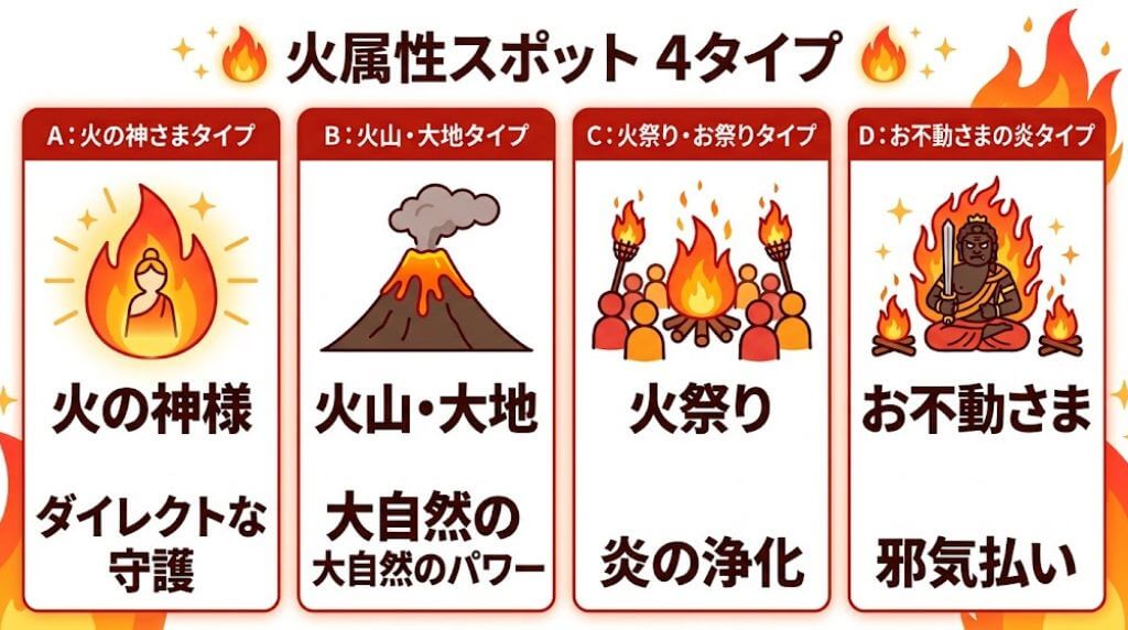 火属性スポット4タイプ