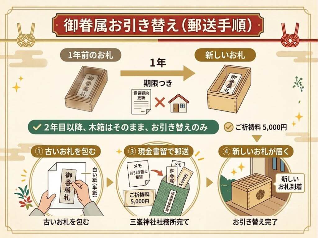 眷属お礼1年後のお引き換え郵送手順